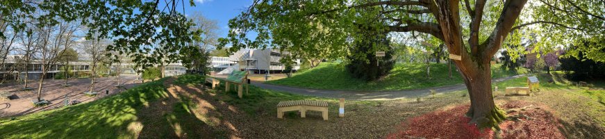 Vue panoramique du lycée - côté jardin